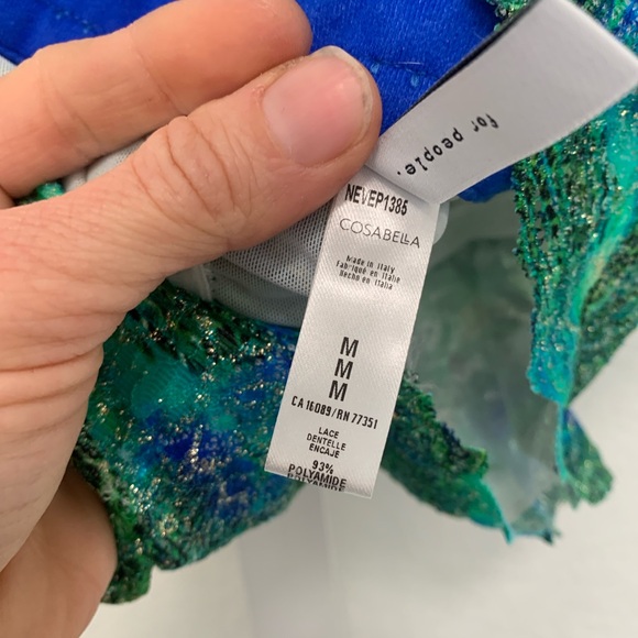 Cosabella Never Say Never Blue Green Lace Curvy Longline Bralette Size Medium - Picture 8 of 8